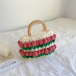 Tulip Bag Hand-woven Bag Cloth Strip Crochet - Image 5