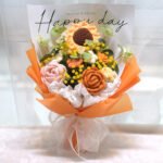 Flower Yarn Woven Sunflower Gift Bouquet - Image 4