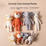 Handmade Doll Set Animal Crochet Rattle Baby Biteable Comfort Toy - Image 8