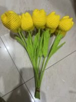 Hand-woven Wool Simulation Bouquet Tulip Creative Flower - Image 6