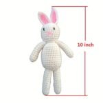 Children Hand Crochet White Rabbit Set Wool Doll Photography Props - Image 2