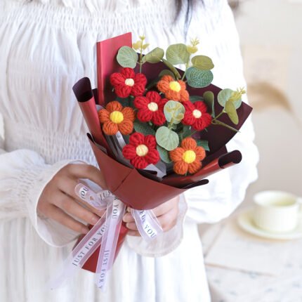 Hand-woven Knitted Wool Bouquet