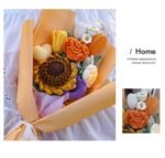 Hand-woven Sunflower Rose Bouquet - Image 9