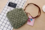 Fashion retro brass buckle shoulder woven bag shell crochet Messenger bag grass beach bag leisure package - Image 2