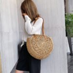 New round hollow straw bag crochet bag - Image 10