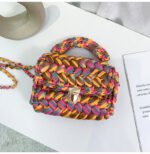 Hand Knitted Crochet Tote Crossbody Bag - Image 4
