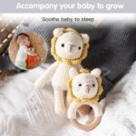 Handmade Doll Set Animal Crochet Rattle Baby Biteable Comfort Toy - Image 9
