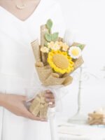 Creative Hand Weaving Knitted Finished Product Wool Flowers Bridal Bouquet - Image 9