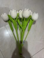 Hand-woven Wool Simulation Bouquet Tulip Creative Flower - Image 5