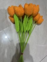 Hand-woven Wool Simulation Bouquet Tulip Creative Flower - Image 7