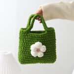 Hand Knitted Thick Wool Crochet Tote Bag - Image 5