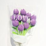 Hand-woven Wool Simulation Bouquet Tulip Creative Flower - Image 4