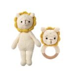 Handmade Doll Set Animal Crochet Rattle Baby Biteable Comfort Toy - Image 5