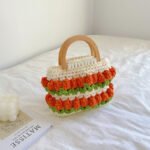Tulip Bag Hand-woven Bag Cloth Strip Crochet - Image 3