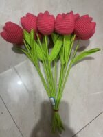 Hand-woven Wool Simulation Bouquet Tulip Creative Flower - Image 9