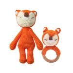 Handmade Doll Set Animal Crochet Rattle Baby Biteable Comfort Toy - Image 7