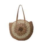 Color Crochet Round One Shoulder Straw Bag - Image 7