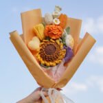 Hand-woven Sunflower Rose Bouquet - Image 2