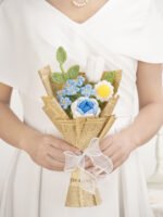 Creative Hand Weaving Knitted Finished Product Wool Flowers Bridal Bouquet - Image 10