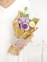 Creative Hand Weaving Knitted Finished Product Wool Flowers Bridal Bouquet - Image 3