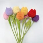 Hand-woven Wool Tulip Artificial Flower - Image 2