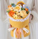 Knitted Finished Sunflower Rose Mixed Bouquet Birthday Gift - Image 5