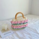 Tulip Bag Hand-woven Bag Cloth Strip Crochet - Image 2