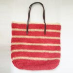 Stripe Color Matching Crochet Beach Bag Large Capacity Shoulder Bag - Image 5