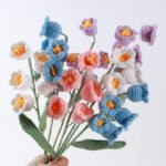 Finished Hand-woven Linglan Bouquet Wool Artificial Flower - Image 5