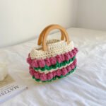 Tulip Bag Hand-woven Bag Cloth Strip Crochet - Image 4