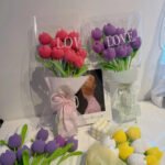 Hand-woven Wool Simulation Bouquet Tulip Creative Flower - Image 2