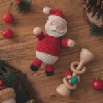 Children's Santa Claus Moose Crochet Rattle Doll Set - Image 2