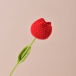 Finished Handmade Crochet Tulip Fake Flower Simulation - Image 6