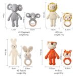 Handmade Doll Set Animal Crochet Rattle Baby Biteable Comfort Toy - Image 3