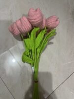 Hand-woven Wool Simulation Bouquet Tulip Creative Flower - Image 8