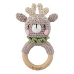 Baby Crochet Animal Rattle Knitted Cartoon Doll Baby Soothing Biteable Toy - Image 6